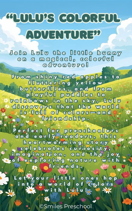 🌈📚 Lulu’s Colorful Adventure Story Book (PDF | 12 Pages | Digital Download) 🧒✨