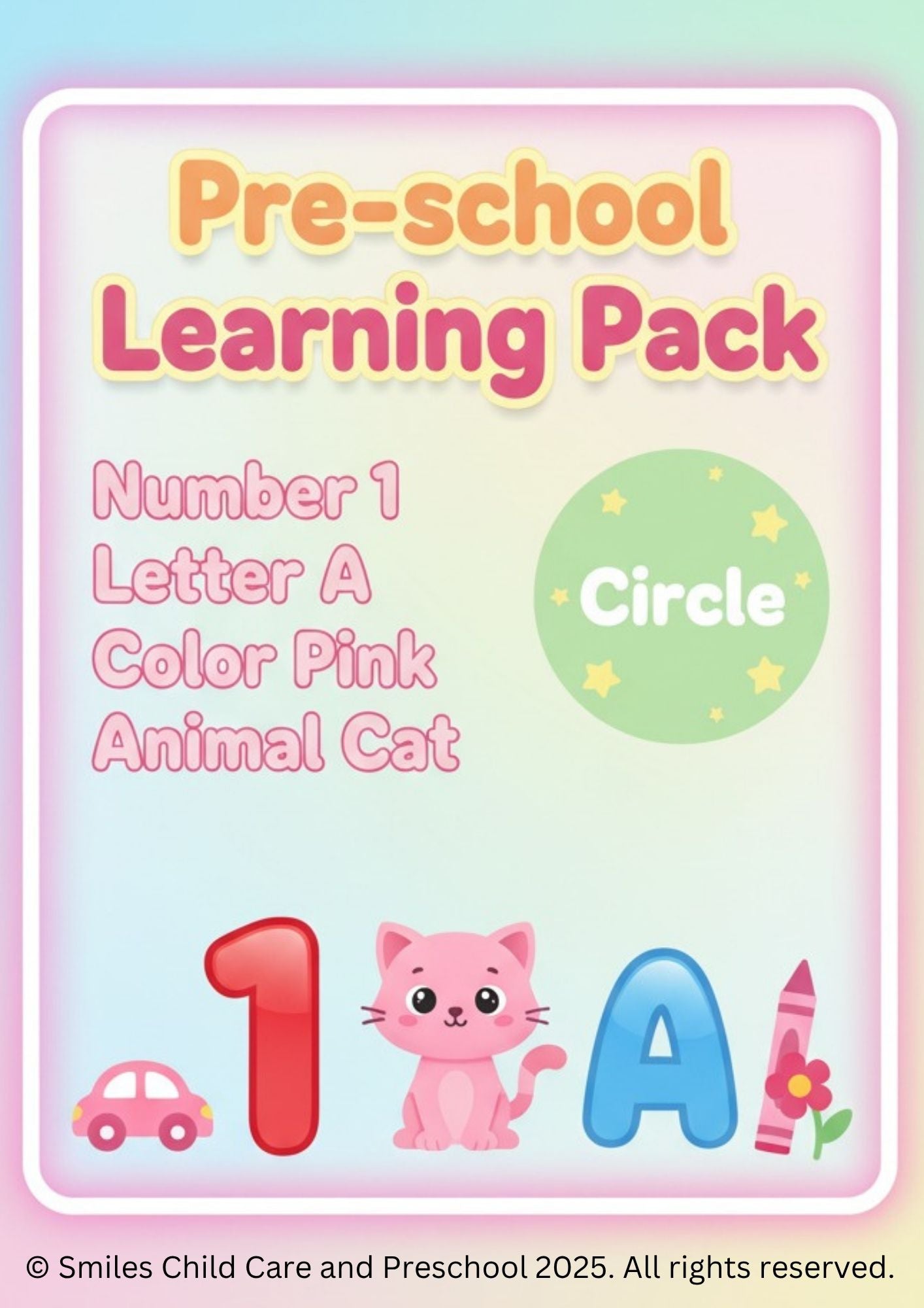 25-Page Printable Preschool Worksheets | Alphabet, Numbers, Shapes & Colors | Fun Early Learning PDF for Kids